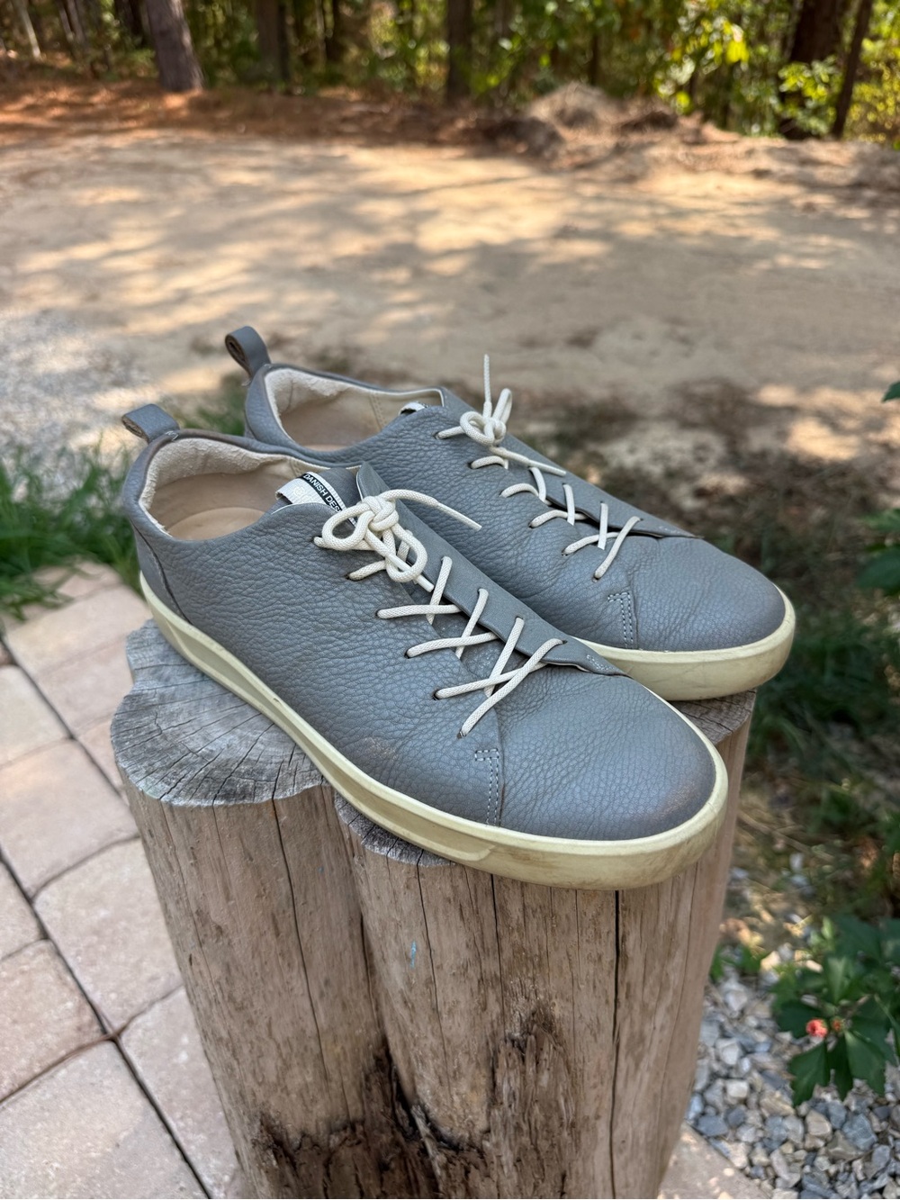 Ecco Grey Leather Low-Top Sneakers - Neutral Casual Style - Women’s 10, 41